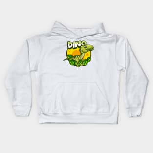 Cute Green Dino Kids Hoodie